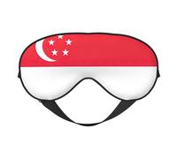 Masque de sommeil double face avec drapeau de Singapour - Doux et confortable - Bloque la lumière - Pour le repos de nuit
