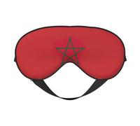 Masque de sommeil double face avec drapeau du Maroc doux et confortable bloquant la lumière pour le repos de nuit