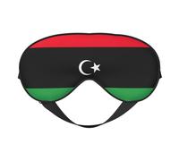 Masque de sommeil double face avec drapeau libyen doux et confortable bloquant la lumière pour le repos de nuit
