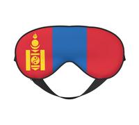 Masque de sommeil double face avec drapeau mongol doux et confortable bloquant la lumière pour le repos de nuit