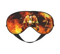 Masque de sommeil double face avec flamme de pompier, occultant, réglable, semblable à la soie, pour dormir, voyage, doux, respirant, léger et confortable