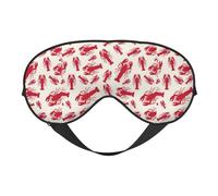 Masque de sommeil double face avec homard rouge doux et confortable bloquant la lumière pour le repos de nuit