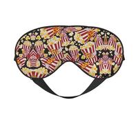 Masque de sommeil double face avec imprimé pop-corn doux et confortable bloquant la lumière pour le repos de nuit