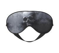 Masque de sommeil double face avec imprimé tête de mort, fantôme et horreur, idéal pour un sommeil profond et des soins de la peau