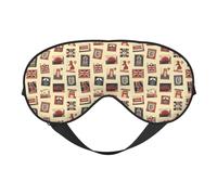 Masque de sommeil double face avec imprimé timbre d'Angleterre - Masque de sommeil pour homme et femme - Occultant pour dormir et voyager