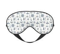 Masque de sommeil double face avec motif ancre de navigation pour homme et femme - Occultant pour voyage et sommeil
