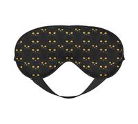 Masque de sommeil double face avec motif chat noir mignon pour homme et femme - Occultant pour voyage/sommeil