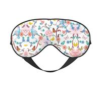 Masque de sommeil double face avec motif floral et papillon - Doux et confortable - Bloque la lumière - Pour le repos de nuit