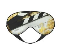 Masque de sommeil double face avec panneau de cinéma et pop-corn, occultant, réglable, masque pour les yeux soyeux pour dormir, voyage, doux, respirant, léger et confortable