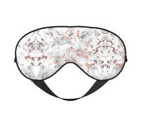 Masque de sommeil double face avec texture marbrée et éclaboussures de cuivre, doux et confortable, bloquant la lumière, pour le repos de nuit