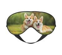 Masque de sommeil double face Dog On The Lawn - Occultant réglable - Masque pour les yeux soyeux pour dormir - Voyage, doux, respirant, léger et confortable