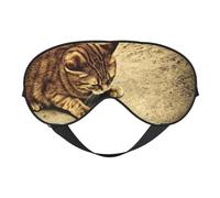 Masque de sommeil double face drôle chat marron, occultant, masque pour les yeux soyeux pour dormir, voyage, doux, respirant, léger et confortable