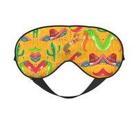 Masque de sommeil double face en forme de cactus et piment - Doux et confortable - Bloque la lumière - Pour le repos de nuit