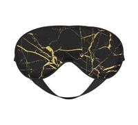 Masque de sommeil double face en marbre noir et doré doux et confortable bloquant la lumière pour le repos de nuit
