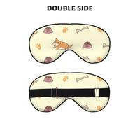 Masque de sommeil double face en soie à motif Corgi, masque pour les yeux bloquant la lumière réglable pour les yeux pour les voyages, homme et femme, bandeau doux et confortable, 20 x 10 cm