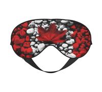 Masque de sommeil double face en soie avec drapeau du Canada, masque pour les yeux bloquant la lumière réglable pour voyage, hommes et femmes, bandeau doux et confortable, 20 x 10 cm