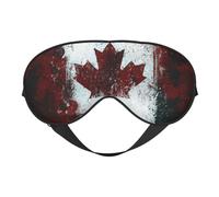 Masque de sommeil double face en soie avec drapeau du Canada, masque pour les yeux réglable bloquant la lumière pour les yeux pour voyage, homme et femme, bandeau doux et confortable, 20 x 10 cm