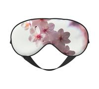 Masque de sommeil double face en soie avec motif de fleurs de cerisier, masque pour les yeux bloquant la lumière réglable, pour voyage, homme et femme, bandeau doux et confortable, 20 x 10 cm