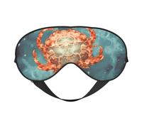 Masque de sommeil double face en soie avec motif nuage de crabe, masque pour les yeux réglable bloquant la lumière pour les yeux pour les voyages, pour homme et femme, bandeau doux et confortable, 20