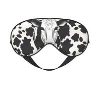 Masque de sommeil double face en soie avec motif vache noire et blanche, masque pour les yeux bloquant la lumière réglable, pour voyage, homme et femme, bandeau doux et confortable, 20 x 10 cm
