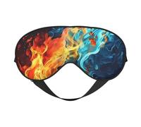 Masque de sommeil double face en soie motif feu et eau, masque pour les yeux bloquant la lumière réglable pour les voyages, homme et femme, bandeau doux et confortable, 20 x 10 cm