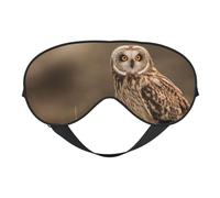 Masque de sommeil double face en soie motif hibou debout sur l'arbre, masque pour les yeux bloquant la lumière réglable pour les yeux pour les voyages, homme et femme, bandeau doux et confortable, 20