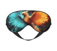 Masque de sommeil double face en soie motif phénix feu et eau, masque pour les yeux bloquant la lumière réglable pour voyage, homme et femme, bandeau doux et confortable, 20 x 10 cm
