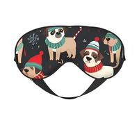 Masque de sommeil double face en soie pour chien avec blocage de la lumière réglable pour voyage, homme et femme, bandeau doux et confortable, 20 x 10 cm