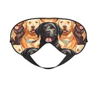 Masque de sommeil double face en soie pour chiens labrador retriever, masque oculaire réglable pour les yeux pour voyage, homme et femme, bandeau doux et confortable, 20 x 10 cm