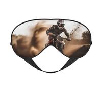 Masque de sommeil double face en soie pour motocross - Masque pour les yeux bloquant la lumière - Pour les yeux - Pour voyage - Pour homme et femme - Doux et confortable - 20 x 10 cm