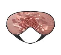 Masque de sommeil double face en soie rose doré rose, masque pour les yeux réglable bloquant la lumière pour les yeux pour voyage, homme et femme, bandeau doux et confortable, 20 x 10 cm