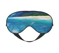 Masque de sommeil double face en soie sur le thème de l'océan tropical, masque pour les yeux bloquant la lumière, masque pour les yeux pour voyage, homme et femme, doux et confortable, 20 x 10 cm
