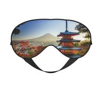 Masque de sommeil double face Japan Mount Fuji paysage - Occultant réglable - Masque pour les yeux soyeux pour dormir - Voyage, doux, respirant, léger et confortable