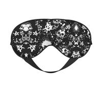 Masque de sommeil double face motif crâne punk blanc doux et confortable bloquant la lumière pour le repos de nuit