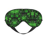 Masque de sommeil double face Motif feuilles de la Saint-Patrick Doux et confortable Bloque la lumière pour le repos de nuit