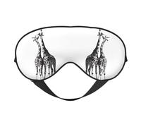 Masque de sommeil double face motif girafe africaine, occultant, réglable, masque pour les yeux semblable à la soie pour dormir, voyage, doux, respirant, léger et confortable