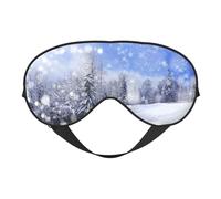 Masque de sommeil double face paysage d'hiver, occultant réglable, masque pour les yeux soyeux pour dormir, voyage, doux, respirant, léger et confortable