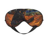 Masque de sommeil double face pour homme et femme, motif chat étoilé, pour dormir et voyager