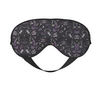 Masque de sommeil double face violet noir gothique doux et confortable bloquant la lumière pour le repos de nuit
