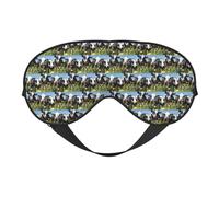Masque de sommeil doux à double usage avec impression de vaches noires et blanches