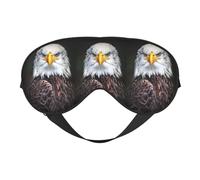 Masque de sommeil doux à double usage avec impression tête d'aigle blanche