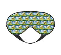 Masque de sommeil doux à double usage avec imprimé tournesol et papillons