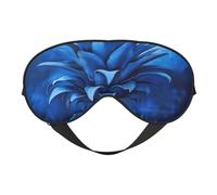 Masque de sommeil doux à imprimé ananas bleu avec sangle réglable pour dormir, voyager et se détendre