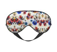 Masque de sommeil doux à imprimé floral avec sangle réglable pour la sieste