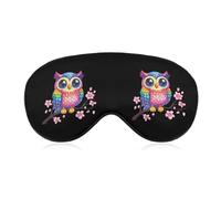 Masque de sommeil doux à motif hibou mignon et floral, bandeau amusant pour les yeux, idéal pour les voyages et le sommeil.