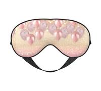 Masque de sommeil doux à paillettes rose avec sangle réglable bloquant la lumière réversible et confortable