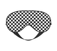 Masque de sommeil doux à rayures noires et blanches avec sangle réglable bloquant la lumière réversible confortable