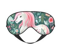 Masque de sommeil doux avec licorne avec cheveux roses - Masque de sommeil occultant avec sangle élastique/bandeau pour homme et femme - Pour voyage, sieste