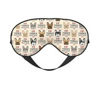 Masque de sommeil doux avec sangle réglable pour bloquer la lumière - Masque de nuit réversible et confortable - Bouledogue français