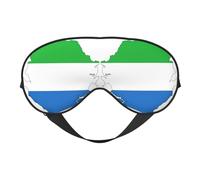 Masque de sommeil doux avec sangle réglable pour dormir, voyager et se détendre avec drapeau de la Sierra Leone